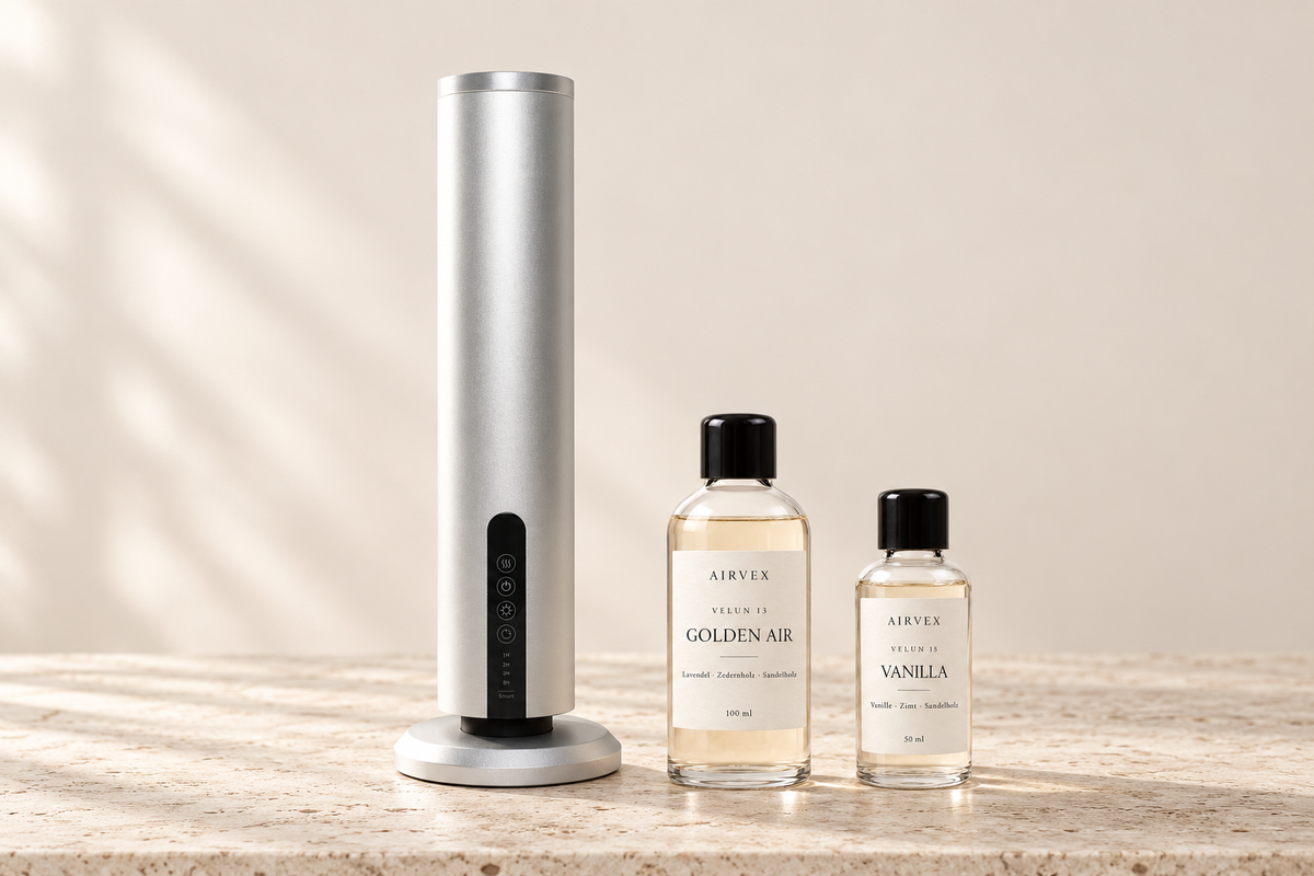 Starter-Set: AIRVEX SCENT Duftdiffusor mit zwei VELUN-Düften