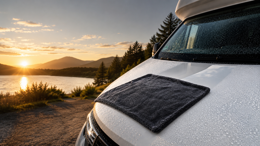 AIRVEX Premium-Trockentuch beim Camping und am Wohnmobil