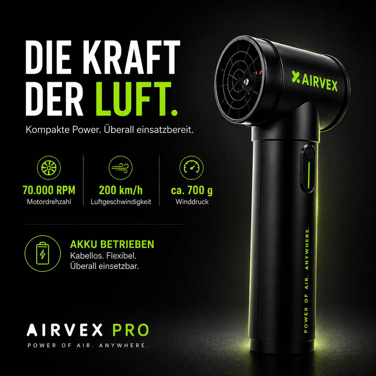 AIRVEX PRO – High-Speed Akku Airblower