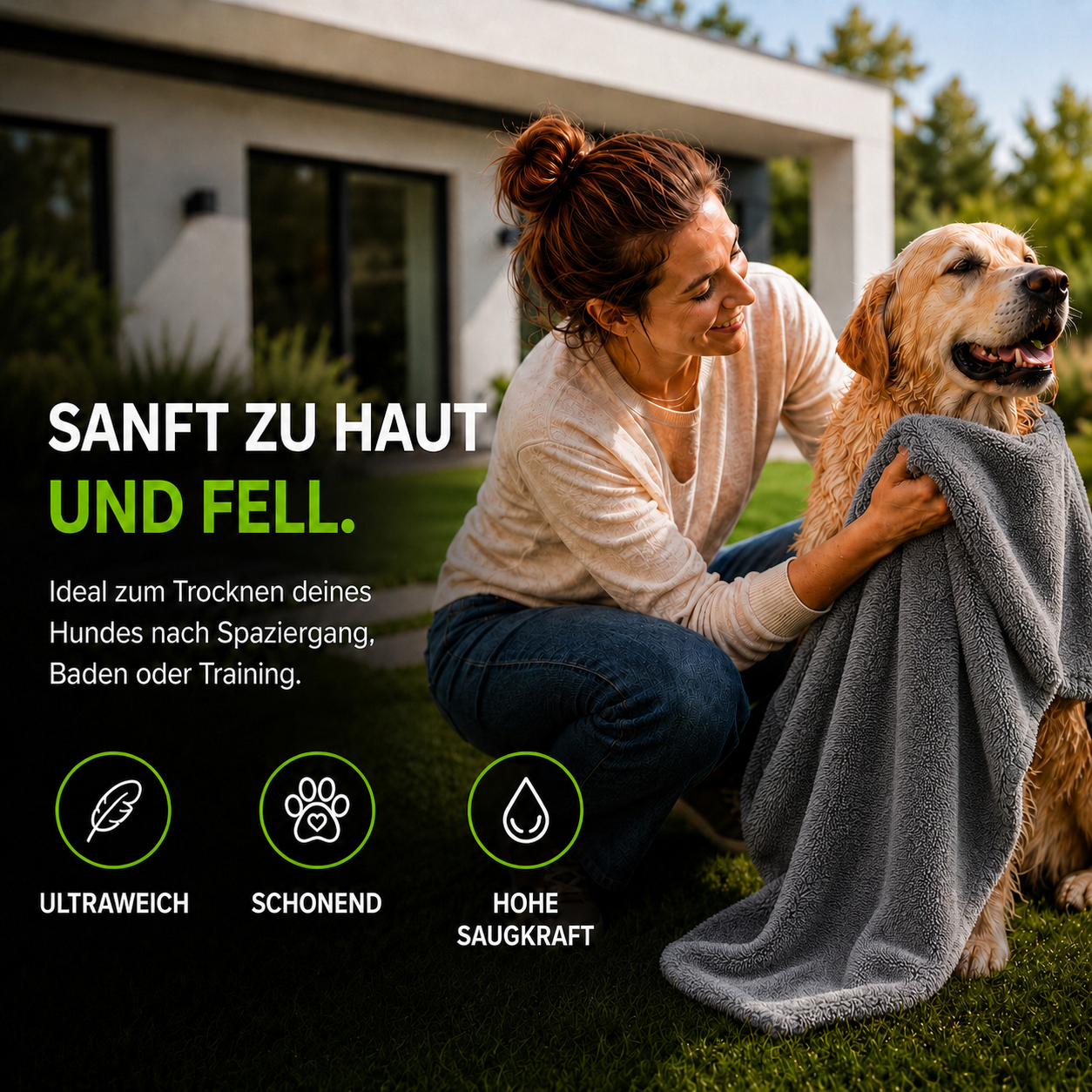 AIRVEX Premium Trockentuch - 1800 GSM Mikrofaser - 3er-Set - 60x90cm