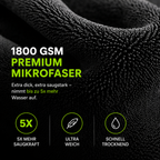 AIRVEX Premium Trockentuch - 1800 GSM Mikrofaser - 3er-Set - 60x90cm