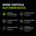 AIRVEX Premium Trockentuch - 1800 GSM Mikrofaser - 3er-Set - 60x90cm