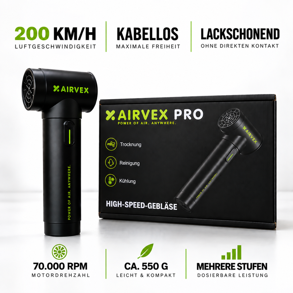 AIRVEX PRO – Fahrzeugtrockner I High-Speed Gebläse