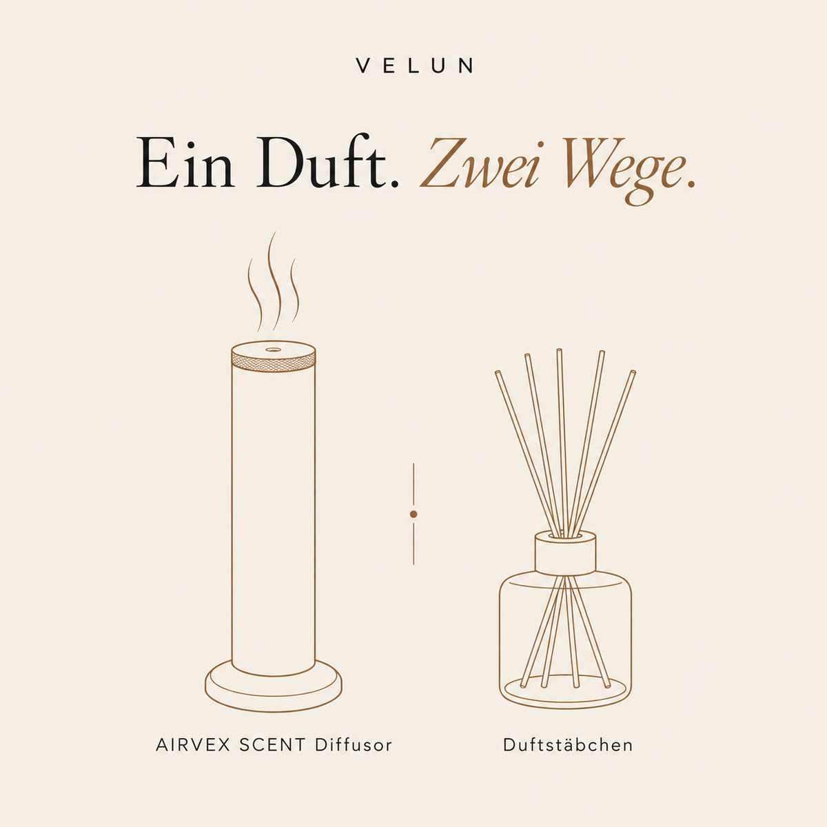VELUN – ein Duft für zwei Wege: im AIRVEX SCENT Diffusor oder mit Duftstäbchen